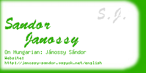 sandor janossy business card