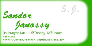 sandor janossy business card
